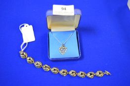 Silver Bracelet plus Heart Pendant on Silver Chain