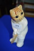 Cat Cricketer Figure