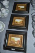 3x Small Framed Hunting Prints