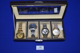 4x Gent’s Wristwatch by Sekonda, Guess, and Paul Jobin, etc. plus Watch Collectors Case