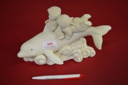 Ride the Wave Pottery Dolphin - Snowbabies