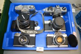 *6x Vintage Film Cameras Including Praktica MTL 3 and 5, etc.