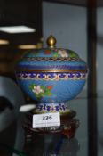 Cloisonne Lidded Pot on Stand