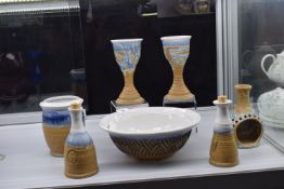 Studio Pottery Bowl, Vases, etc. by Clyde Gobble, North Carolina Master Potter