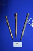 3x Vintage Propelling Pencils Including Two Rolled Gold