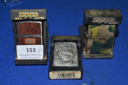 3x Zippo Petrol Lighters