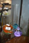 Coloured Glass Paperweights, and Vases