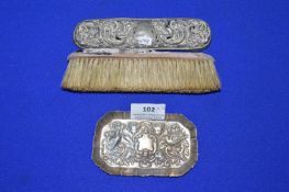 Hallmarked Sterling Silver Dish and Brush (both scrap) - London 1897