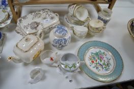 Assorted Tableware, Cups & Saucers, Serving Dishes, Teapot, etc.