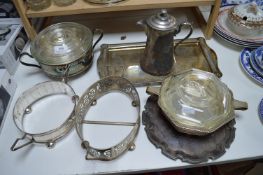 Assorted Plated Ware, Coffee Pots, Glass Dishes, etc.