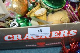 Christmas Baubles, Crackers, and Tinsel