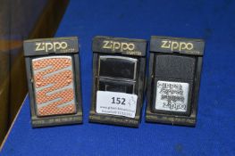 3x Zippo Petrol Lighters