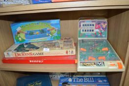 3x Vintage Board Games, and 1x Mini Pinball Game