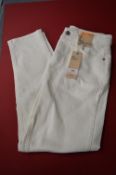M&S Lady’s Mom Ankle Grazer High Rise White Jeans Size: 10