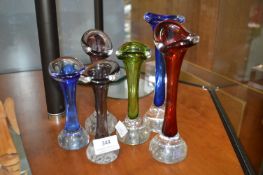 6x Jack in the Pulpit Glass Vases