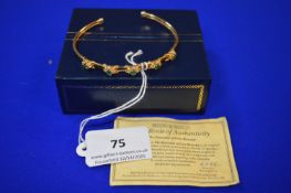 Emeralds of Love 9ct Gold Bangle ~8.9g