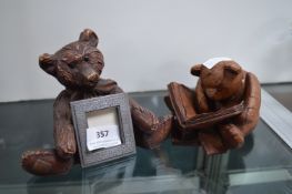 Teddy Bear Reading a Book and a Teddy Bear Photo Frame