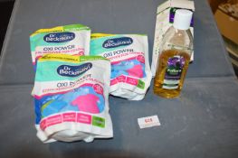 3x Dr. Beckmann Oxy Powder Stain Remover 400g, and 1x Zoflora Disinfectant (part bottle)