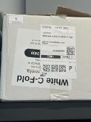 Box of white C fold hand towels