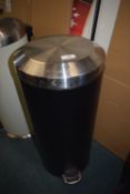 *Black and steel pedal bin