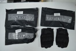 Three pairs of Harssidanzar mens fingerless sports