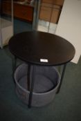 *Large circular table with lower fabric basket