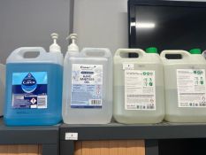 4 x 5 L of hand sanitiser and gels part containers