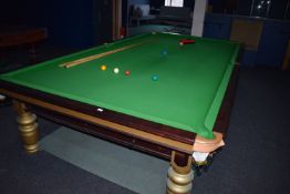 *Eight Leg Mahogany Framed Full Size Slate Bed Snooker Table with Accessories to Include Balls,