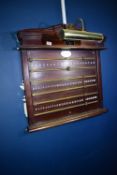 *Clifton BCE of England Mahogany Snooker Scoreboard with Brass Lamp