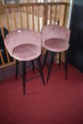 *Pair of Pink Dralon High Seat Barstools