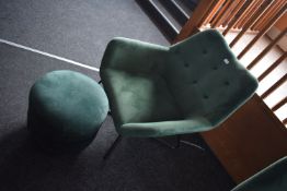 *Emerald Buttonback Occasional Chair with Matching Pouffe