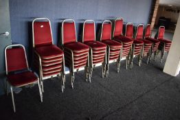*~50x Red Dralon and Gold Stackable Banqueting Chairs