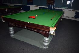 *Clifton Eight Leg Mahogany Framed Slate Bed Snooker Table with Accessories Including Balls, Rest,