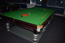 *Clifton Eight Leg Mahogany Framed Slate Bed Snooker Table with Accessories Including Balls, Rest,