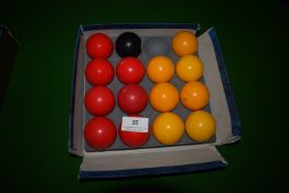 *Set of Pool Balls (cue ball missing)