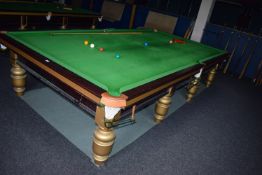 *Eight Leg Mahogany Framed Full Size Slate Bed Snooker Table with Accessories to Include Balls,