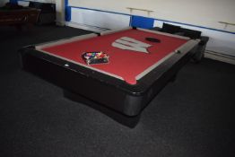 *American Red Cloth Slate Bed Pool Table with Accessories 7ft x 4ft