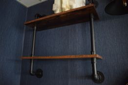 *Pair of Two Tier Industrial Pipework Style Shelving Units