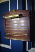 *Clifton mahogany Snooker Scoreboard with Brass Lamp