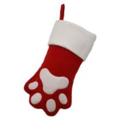 * Pawprint Christmas Stocking (279 in total) 40cm long x 20cm across top