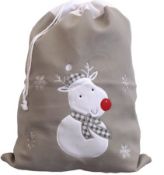 * Classic Silver Santa Sack with Reindeer - Unlined (130 in total - 2 cartons of 48 + part carton