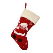 * Ribbed Ivory Top Snowman Christmas Stocking (144 in total - 2 cartons of 72) 40cm long x 20cm