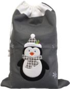 * Dark Grey Knitted Santa Sack with Penguin (180 in total - 6 cartons of 30) 88cmx50cm