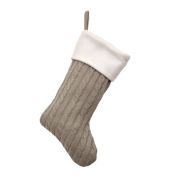 * Cable Knit Silver Christmas Stocking (214 in total - 2 cartons of 72 + part carton) 40cm long x