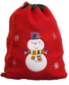 * Classic Santa Sack with Snowman - Unlined (91 in total - 1 carton of 48 + part carton) 88cmx50cm