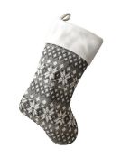 * Fair Isle Snowflake Knitted Grey Christmas Stocking (144 in total - 2 cartons of 72) 40cm long x