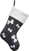 * Dark Grey Knitted Dog Bones Christmas Stocking (120 in total - 1 carton of 72 + part carton)