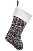 * Nordic Knitted Grey and White Christmas Stocking (144 in total - 2 cartons of 72) 40cm long x 20cm