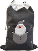 * Dark Grey Felt Christmas Stocking with Santa (180 in total - 6 cartons of 30) 88cmx50cm