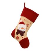 * Cream Calico Snowman Christmas Stocking (144 in total - 2 cartons of 72) 40cm long x 20cm across
